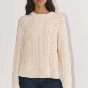 NWT EVERLANE The Cable Sweater in Everyday Cotton